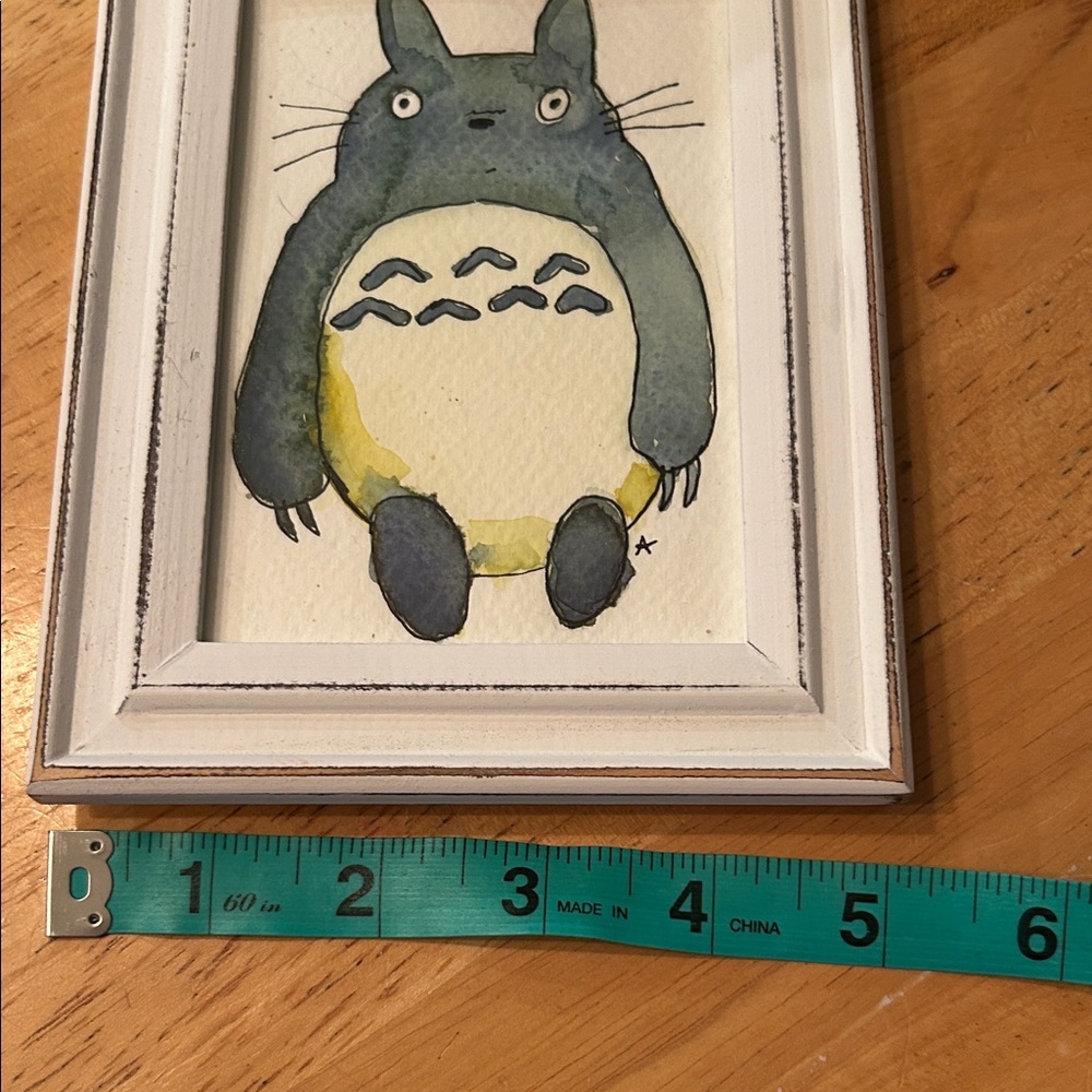 Framed Totoro Watercolor Art 5”x6” - Picture 3 of 4